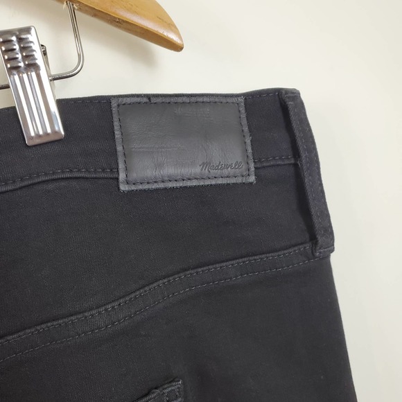 MADEWELL | HIGH RISE BUTTON FLY JEGGINGS BLACK DENIM JEAN RAW HEM PLUS SIZE 37 - Picture 8 of 17